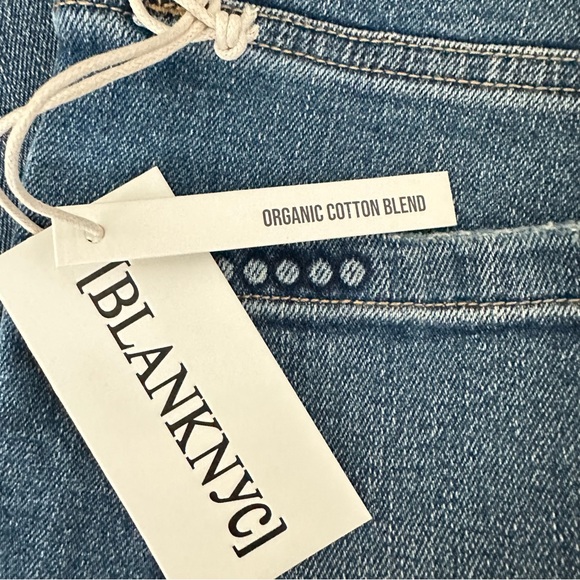 NWT Blank NYC Blue Mid-Rise Skinny Organic Cotton Raw Hem Denim Jeans Size 30 - Picture 9 of 15